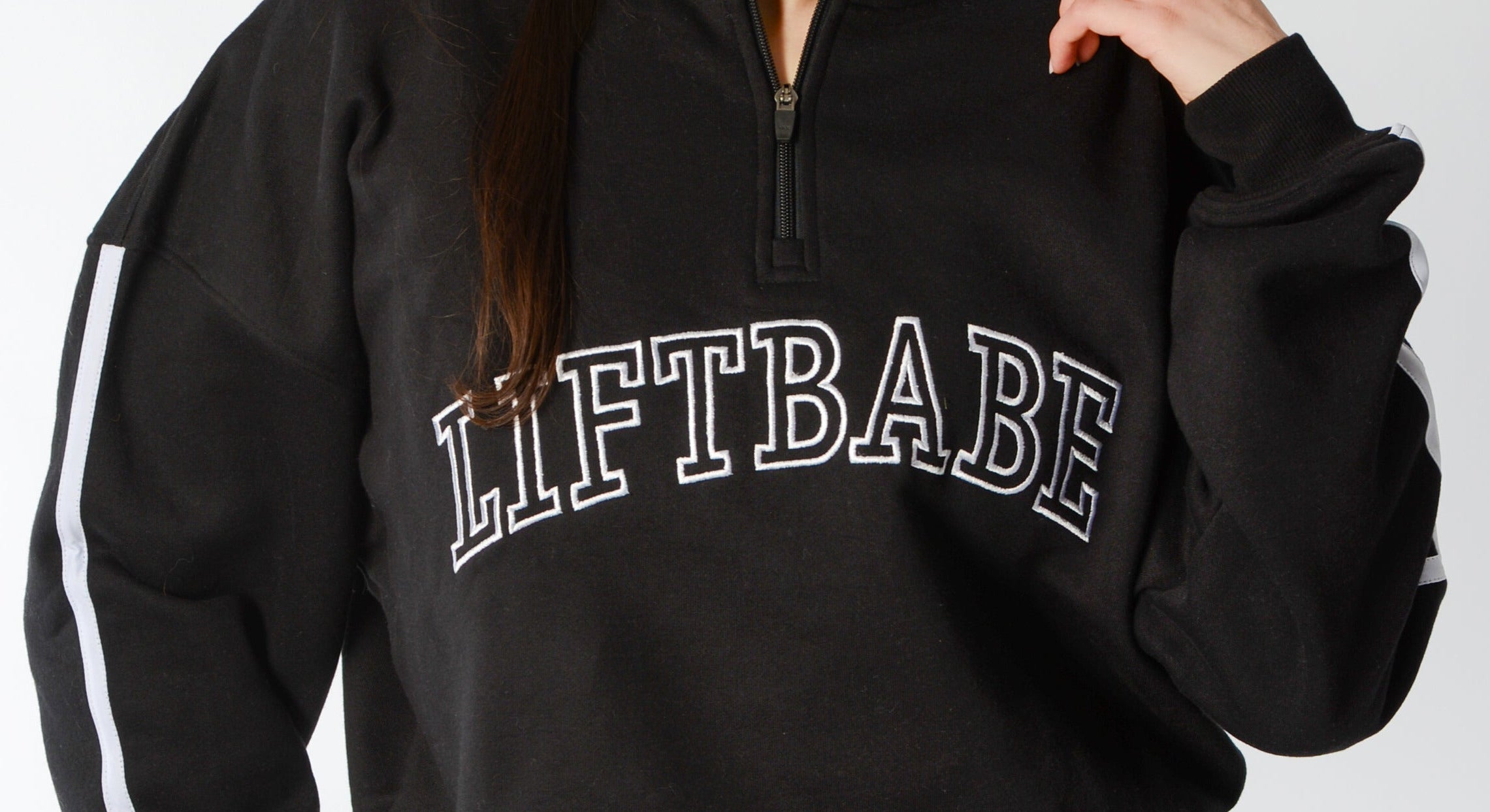 Zipper Hoodie Black x White