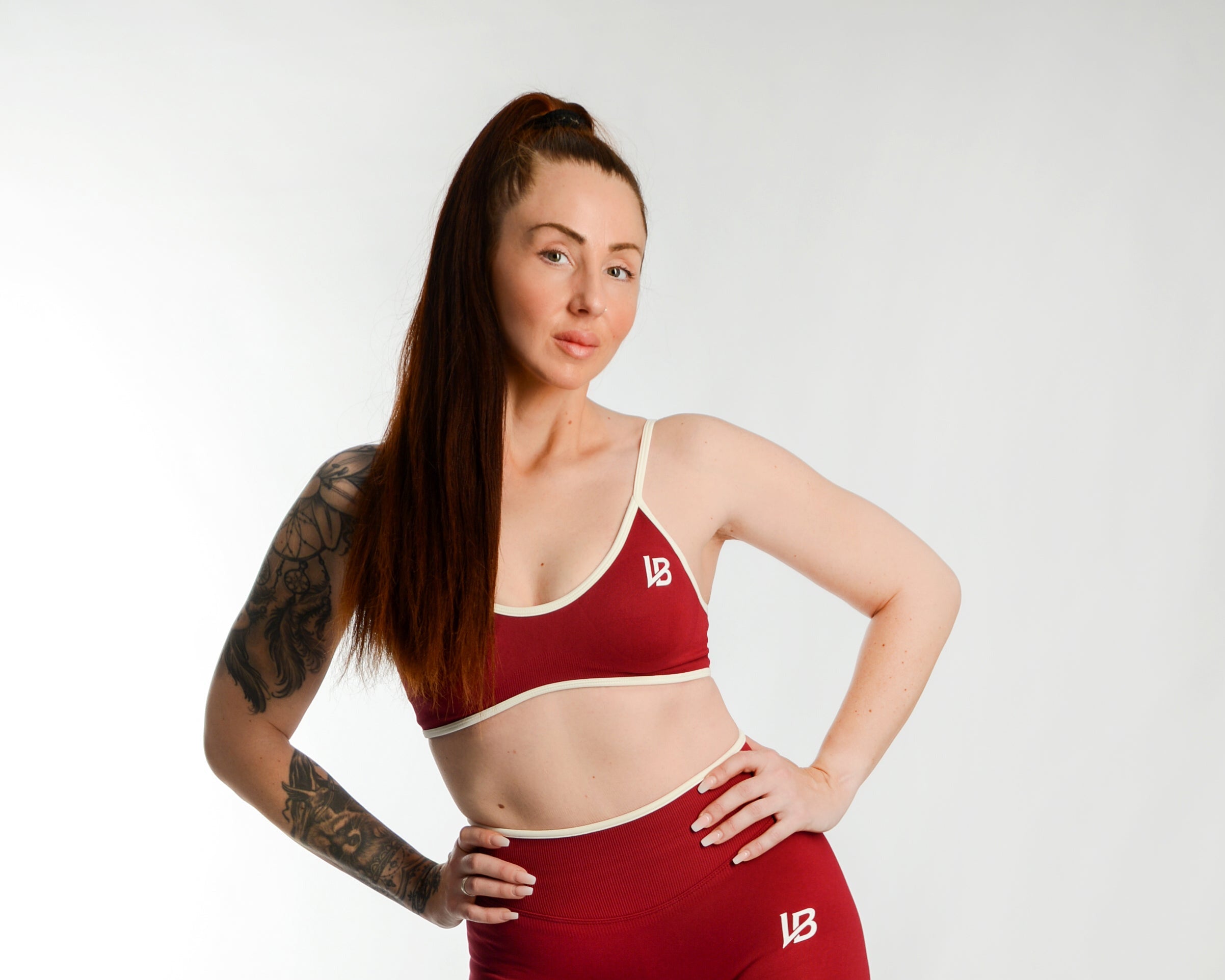 ATHLETIC Bra - Burgundy X White