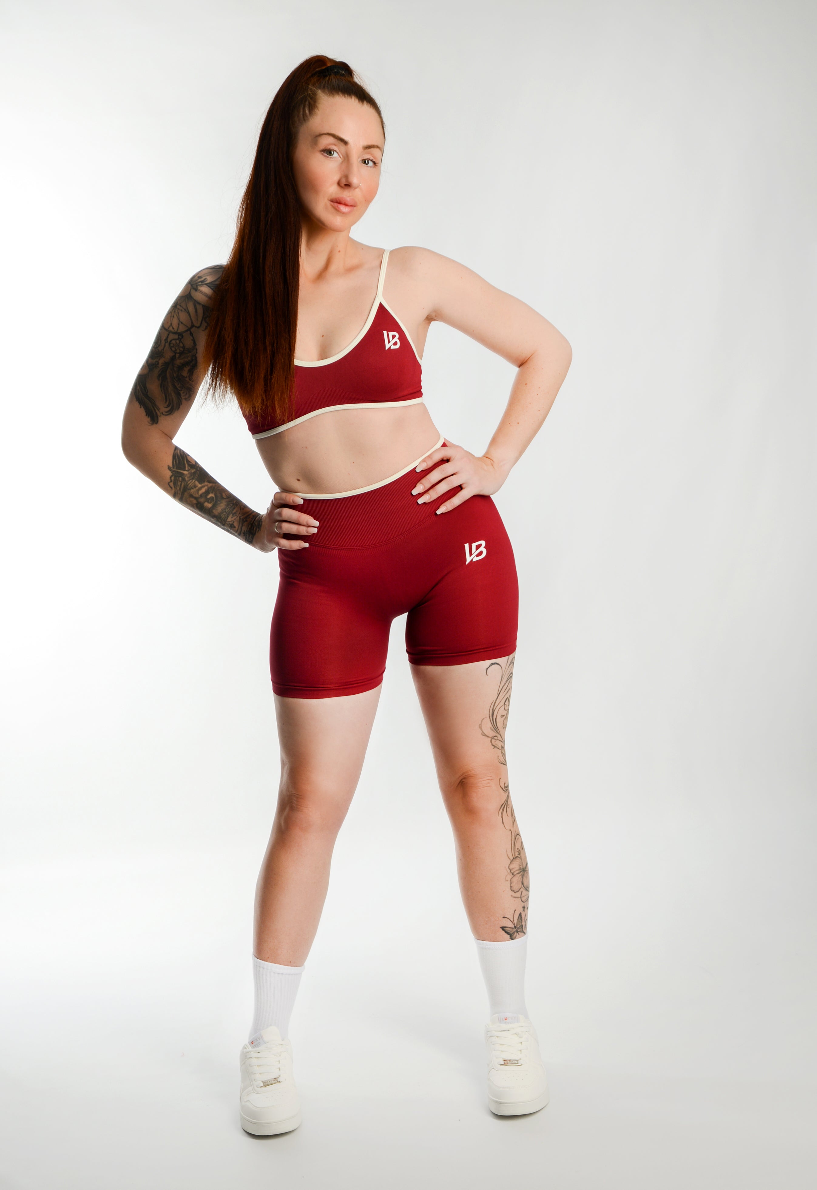 ATHLETIC Shorts - Burgundy X White